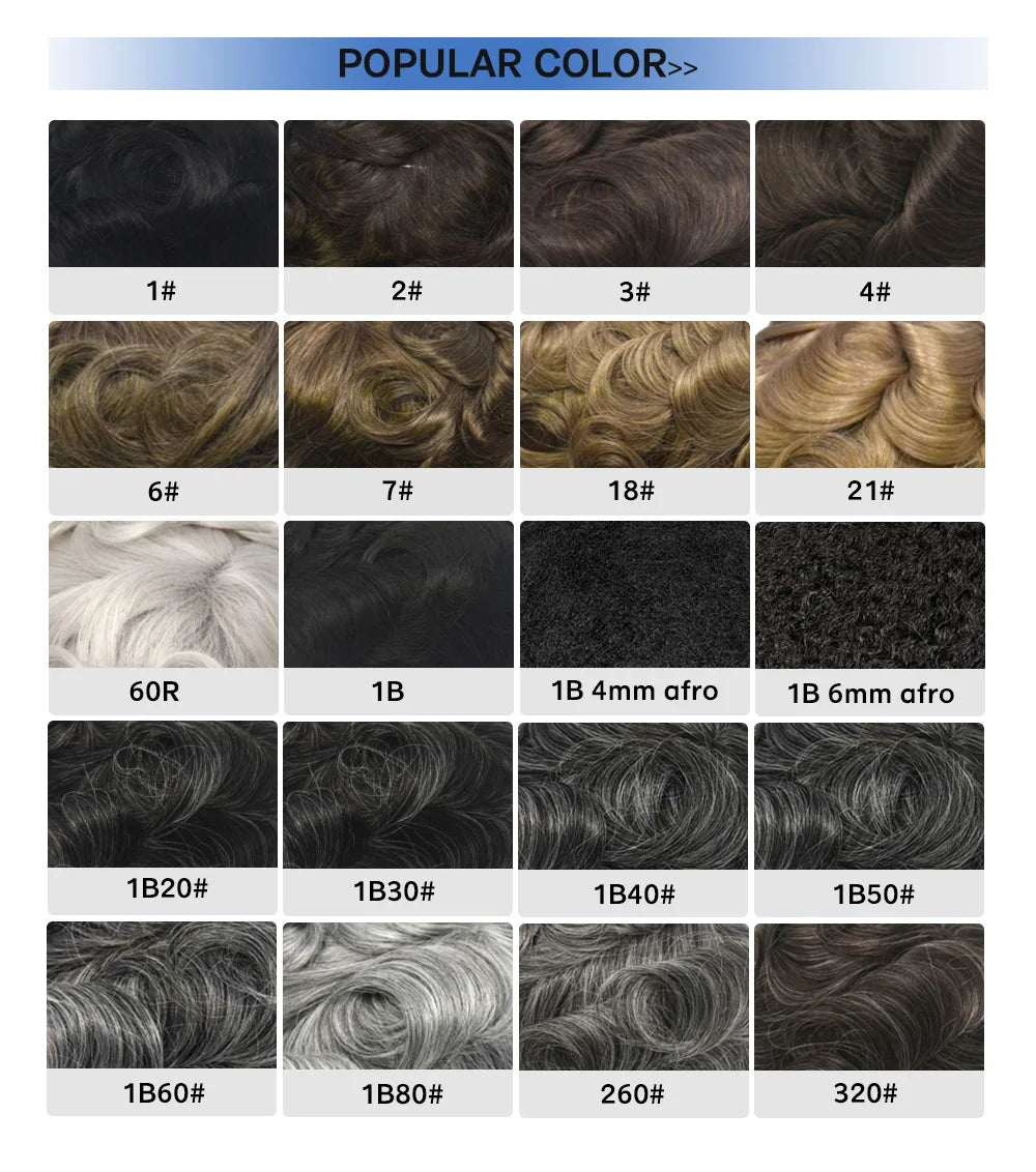 Afro Toupee for Men Undetectable Full Lace Toupee Wig Male Hair Prosthesis 6" System Unit Afro Curly Wig