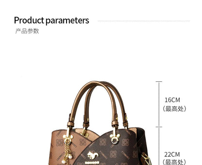 Luxury Brand Designer Women'S Handbag Leather Printed Shoulder Bag Large Capacity Classic Retro Crossbody Bag Commuting Tote Bag