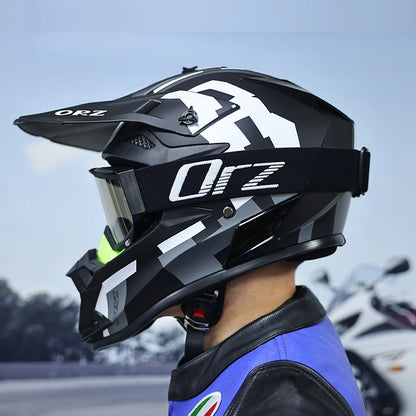 ORZF16-Off road motorcycle helmet, men's and women's rally helmet, mountain bike riding speed drops in all seasons