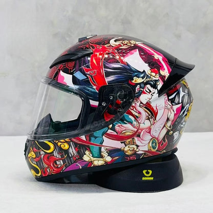 Unisex Design Little Turtle Model Full Face Motorcycle Helmet Reduces Wind Noise and Buffeting for Peaceful Riding All Seasons