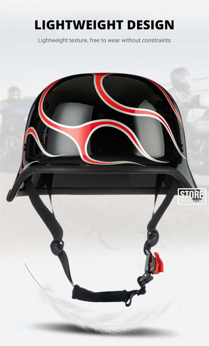 DOT Approved Motorcycle Helmet ABS Material Retro Moto Helmet Capacete De Moto Half Helmet Equipment German Tactical Vintage