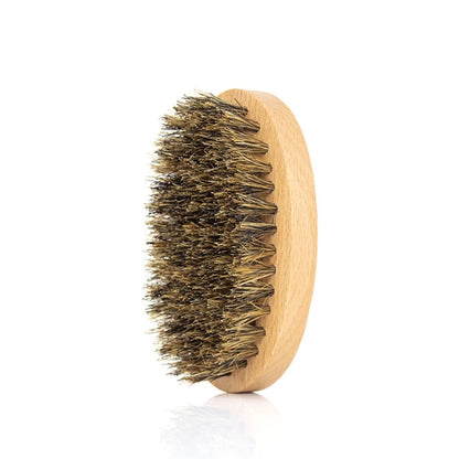 Beard Grooming Brush Oval Men Beard Brush for FACIAL Hair Soft Boar Bristle Brus,Special for Real Hair Wigs
