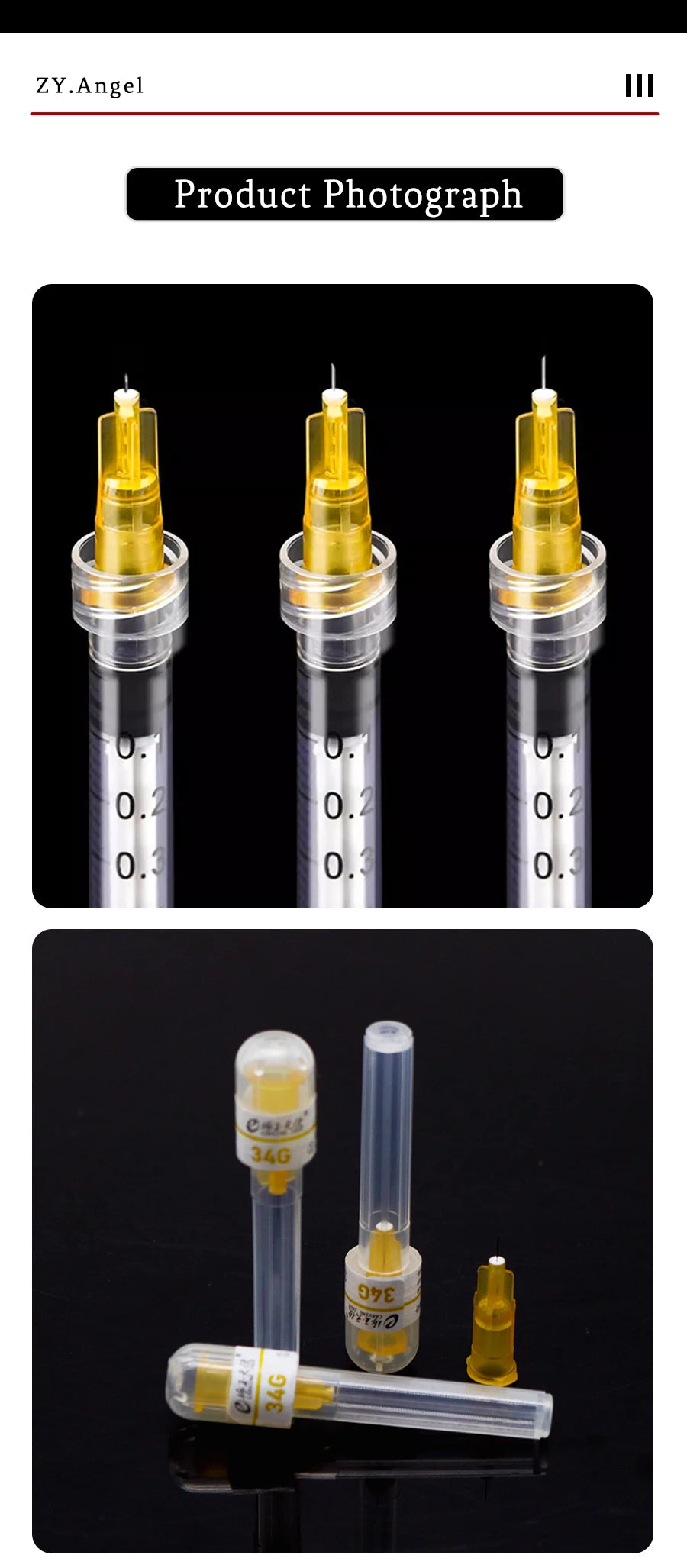 Disposable 34g Medical Small Needle 1.5mm 2.5/4mm Micro Cosmetic Single Head Ultra Small Needle