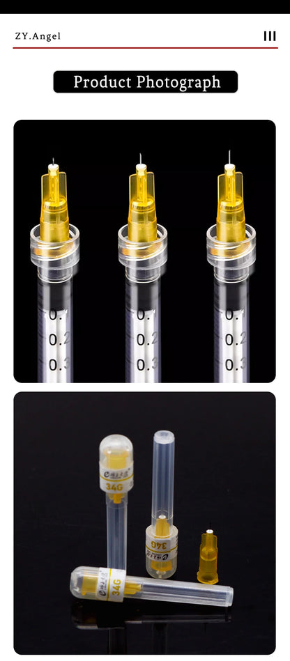 Disposable 34g Medical Small Needle 1.5mm 2.5/4mm Micro Cosmetic Single Head Ultra Small Needle