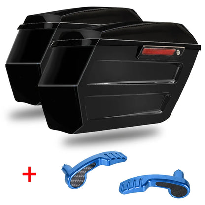 Motorcycle Hard Chopped Performance Saddlebag Bags&Carbon Fiber Latch Kit For Harley Touring Road King RG Street Glide 2014-2023