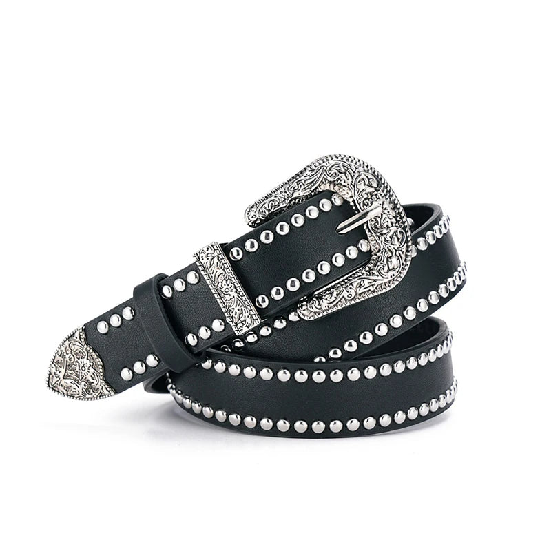 New Fashion New Bronze Bullet Belt Metal Belt Men And Women Punk Hardware Jeans Belt Y2K Belt Designer Belt Women's Belt