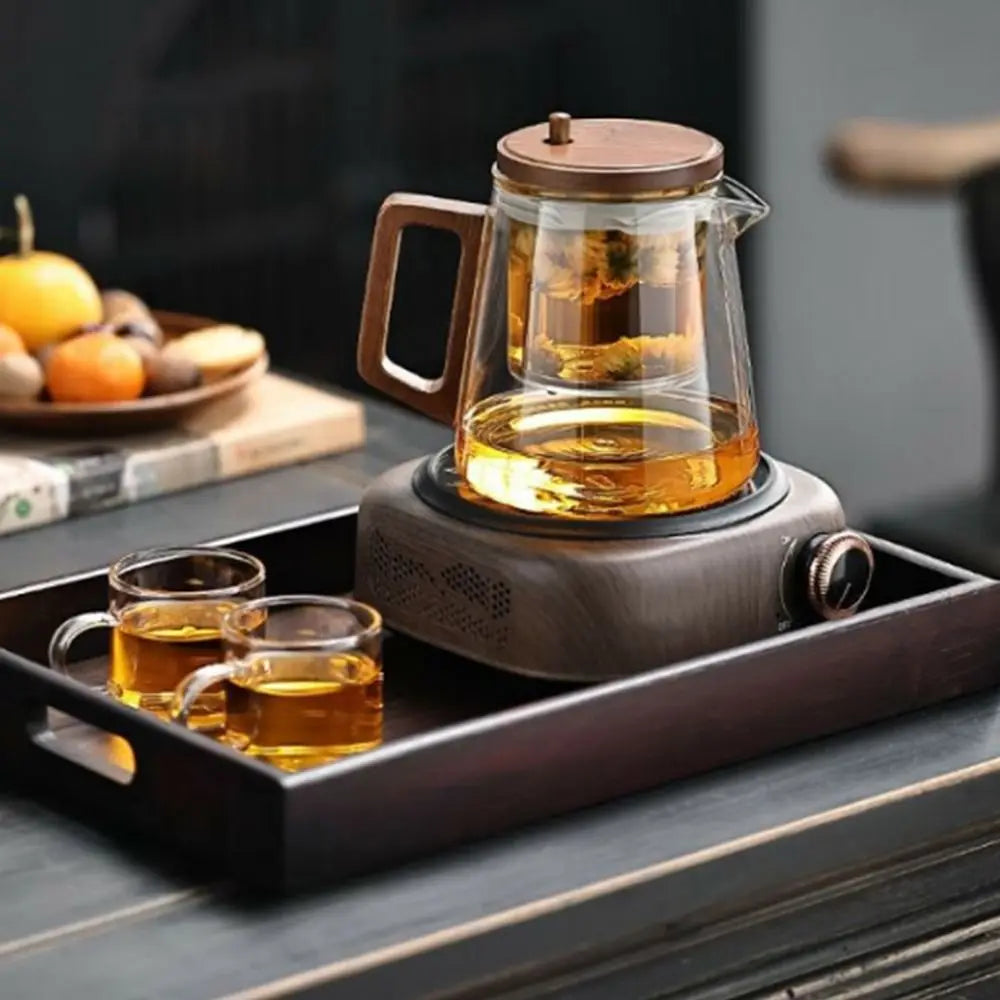Creative Tea separation Glass Teapot 650ML Heat Resistant Lazy Kungfu Drip Teapot Transparent Press Control