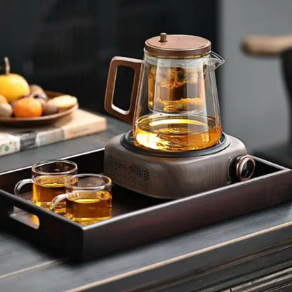 Creative Tea separation Glass Teapot 650ML Heat Resistant Lazy Kungfu Drip Teapot Transparent Press Control