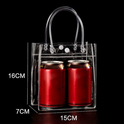 The New PVC Handbag Plastic Candy Bag Convenient Large Capacity Transparent Gift Jelly Bag Gift Bag School Work Daily Matching