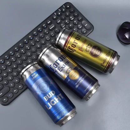 500ML Thermos with Straw 304 Stainless Steel Beer Bottle Cola Can Termos Para Cafe Beer Cold Keeper Home Kitchen Drinkware