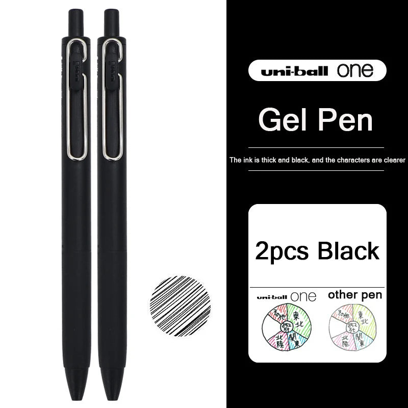 uni-ball one Mitsubishi Limted Gel Pen,Black/Red/Blue/Navy Blue Core Black Technology Signing Canetas for homework,test,meeting