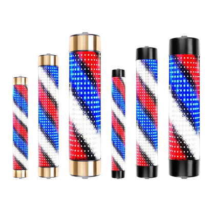 Rotating Barber Rod Lights Barber Shop Pole Waterproof Hair Salon Indoor Neon Signs Wall Mounted Hairdressing Stripes Lights