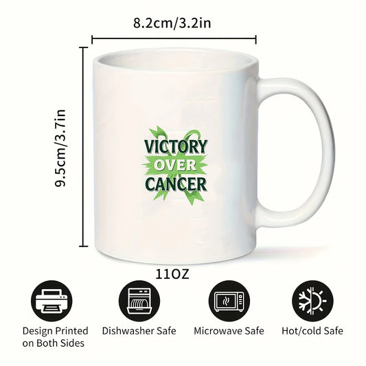 VICTORY OVER CANCER Green Ribbon Memorial Cup 11OZ Home & Office Mug Christmas Heartwarming Gift