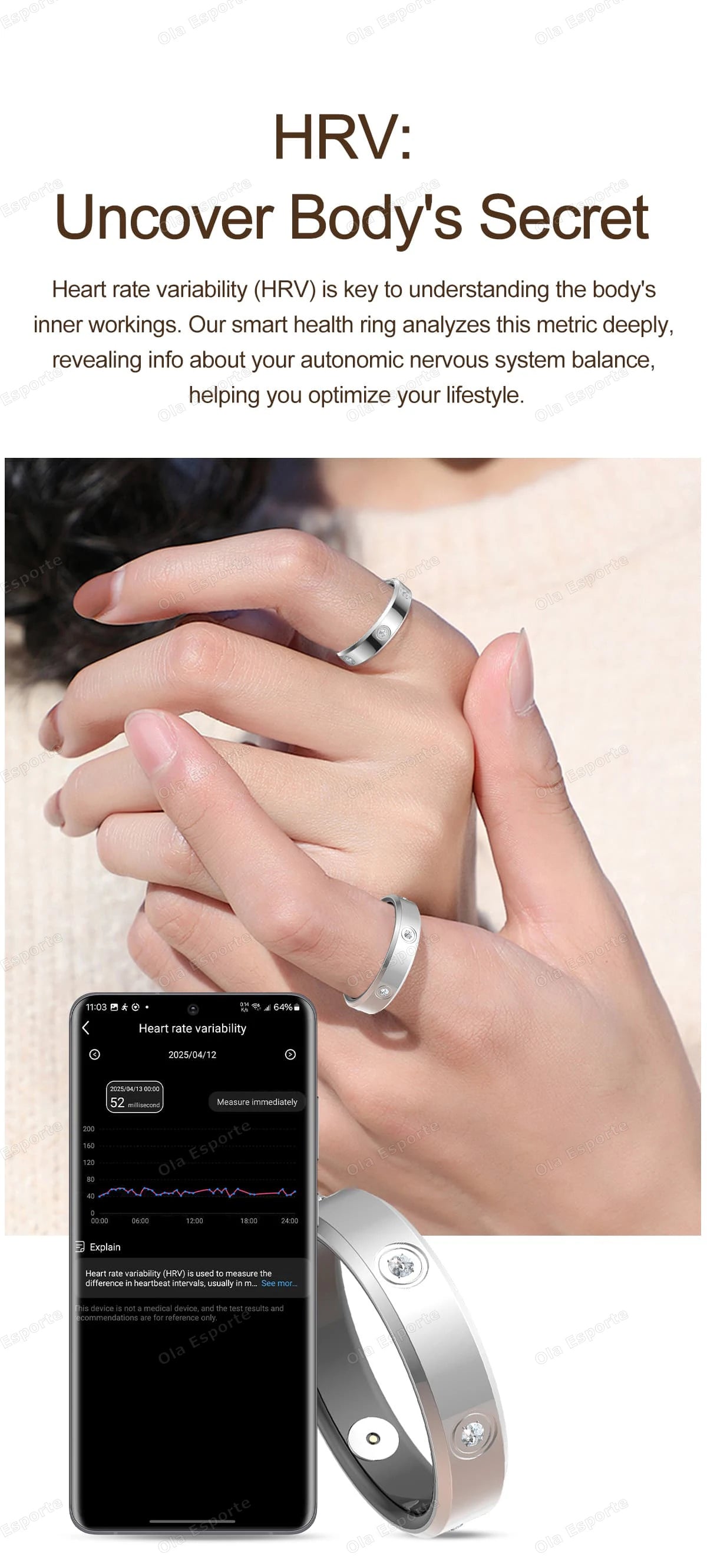 2026 Smart Ring Women Men Super narrow 6.3mm Heart Rate Health Stress measurement Monitor IP68 Waterproof Fashion Sports Rings