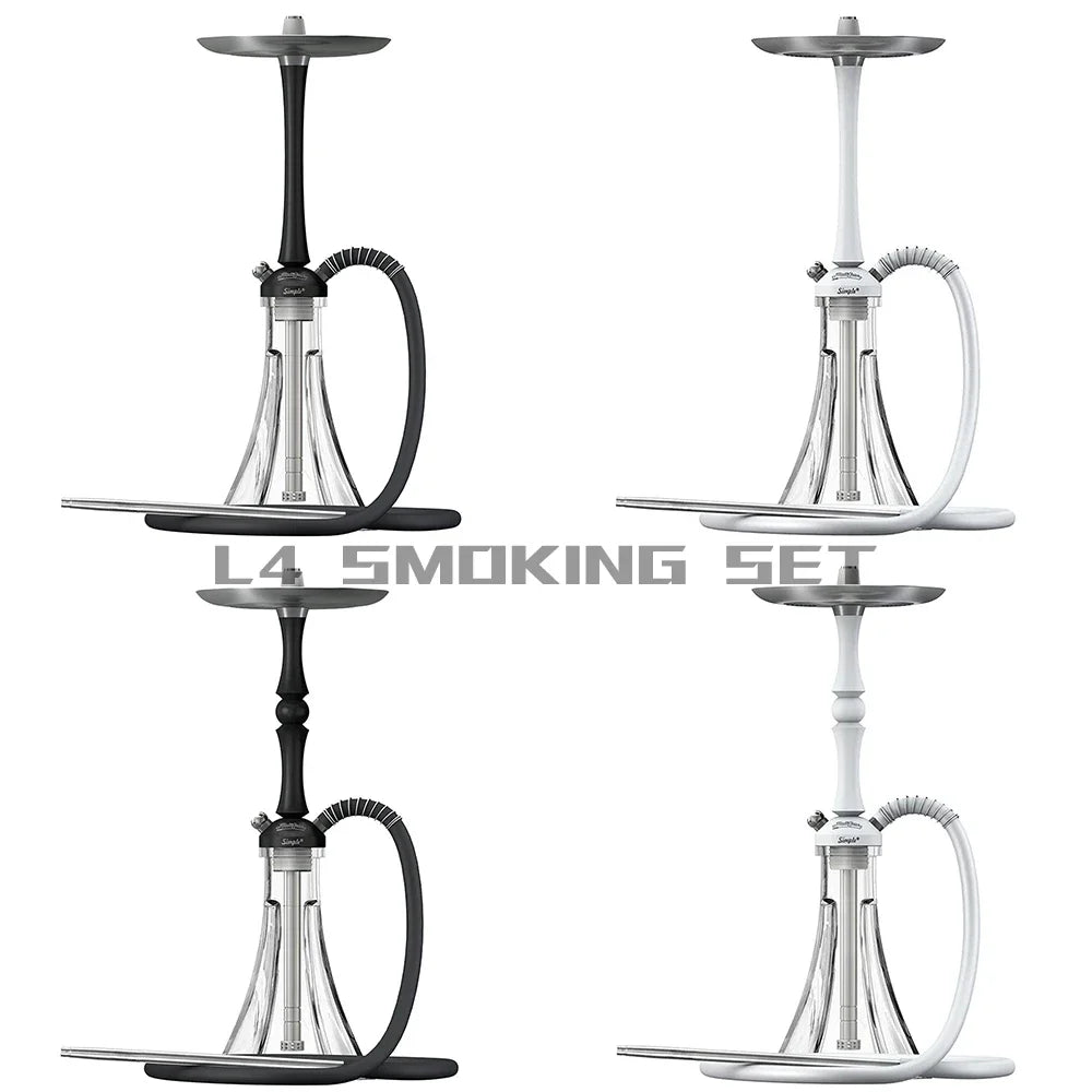 MattPear Simple Hookah Shisha Set 304 Stainless Steel 56cm single tube Large Hookah Shisha Set With Bottle