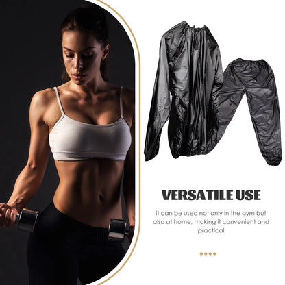 1Set Sauna Suit for Men Women Sweat Top Pants Sweat Suit Polyethylene Material Accelerates Fat Loss Promotes Toxin Removal
