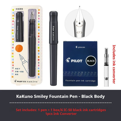 PILOT Kakuno Transparent Demo Student Fountain Pen,FKA-1SR Best for Practice,Calligraphy Available in EF/F/M Nibs Fun&Functional
