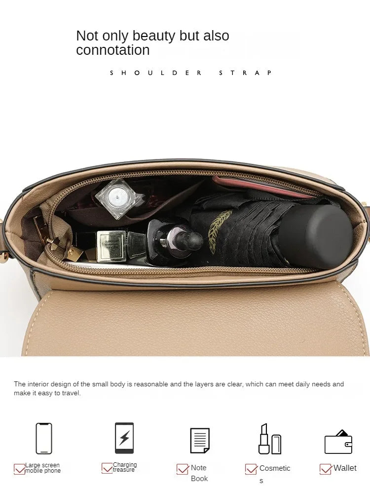 Fashion Crossbody Bag PU Leather Messenger Bag Versatile Sling Shoulder Women's Bag Small Handbags Sac A Main Femme Bolsas