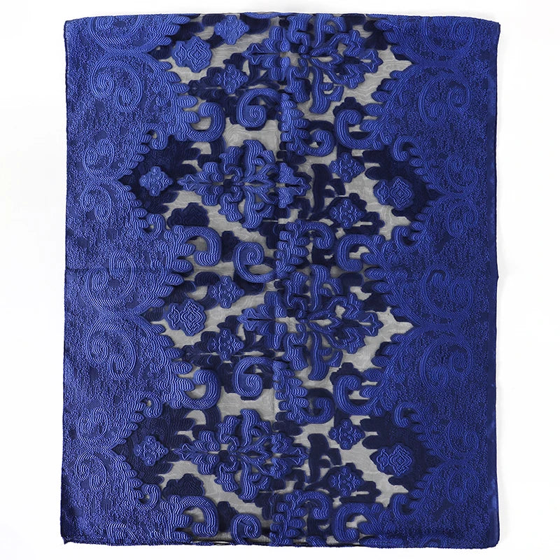 Fashion Women Cut Flowers Hollow Lace Gradient Flower Silk Scarf Spring Shawls and Wraps Towel Femme Beach Sjaals