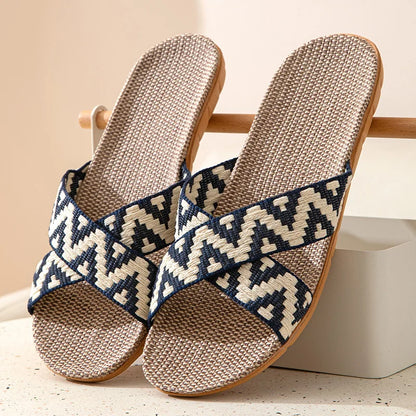 Hemp Casual Women's Slippers Home Flats Spring Summer Luxury Designer Woman Shoes Fashion Indoor Slides Ladies Soft Sole Elegant