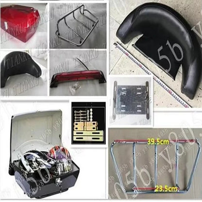 Black Trunk Tail Box Luggage Backrest For Honda Yamaha Suzuki Kawasaki Lifan Indian Bobber Custom Chopper Cruisers Street Bike
