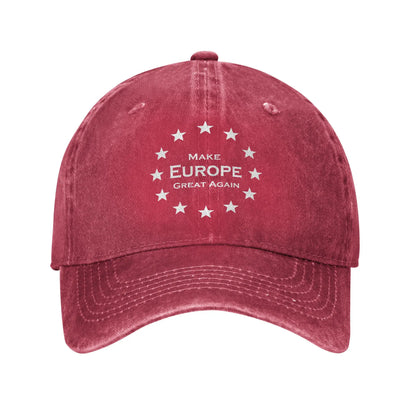 Make Europe Great Again Star Baseball Caps Vintage Distressed MEGA EU Snapback Hat Unisex Outdoor Workouts Adjustable Hats Cap