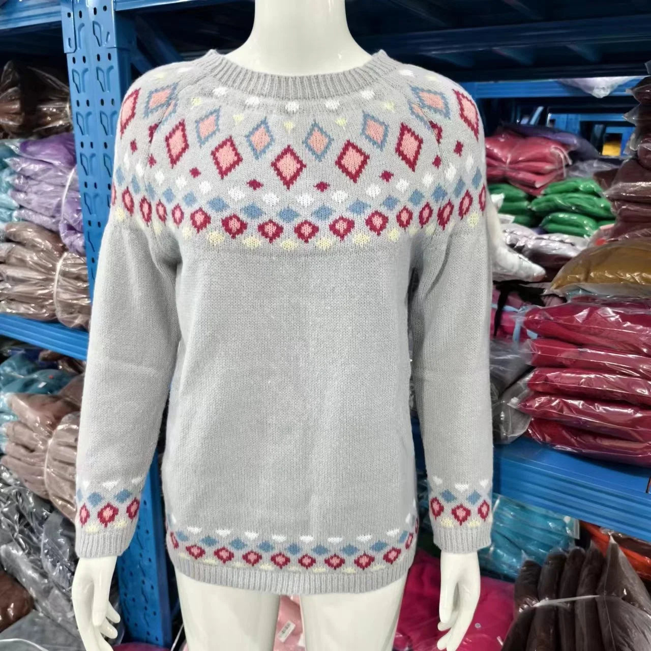 2025 Spring Knitted Women Sweater Print O-neck Long Sleeve Casual Loose Sweaters Female Winter Elegant Trendy Ladies Clothes
