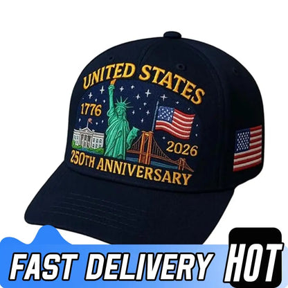 Men Women Baseball Caps US 250th Anniversary Cap Adjustable Retro Washed Patriotic Cap US 250th Anniversary Sports Trucker Hat