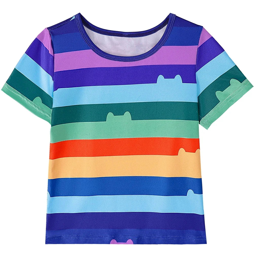 Summer Little Girls Dress Cats T-Shirt With Tutu Skirts For Children Birthday Party Cosplay Halloween Carnival Dress Up Costume