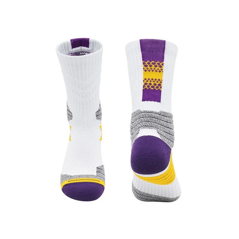 Practical Basketball Socks for Man Kids Thickened Towel Bottom Professional Medium Tube Sports for Elite Running Cycling