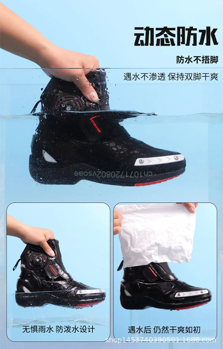 Motorcycle Riding Boots Summer New Anti-fall Casual Cycling Shoes Men's Outdoor High-top Cross-country Race Motorcycle Shoes