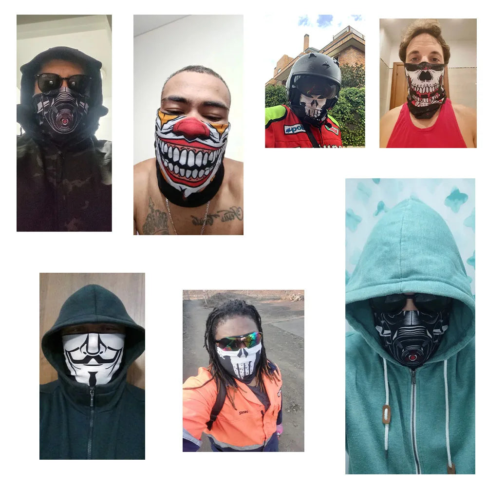 63-93 Vendetta Punisher Face Cover Tube Bandana Joker Men Motorcycling Riding Neck Gaiter Women Headband Mask Holloween Headwrap
