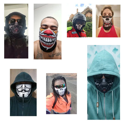 63-93 Vendetta Punisher Face Cover Tube Bandana Joker Men Motorcycling Riding Neck Gaiter Women Headband Mask Holloween Headwrap
