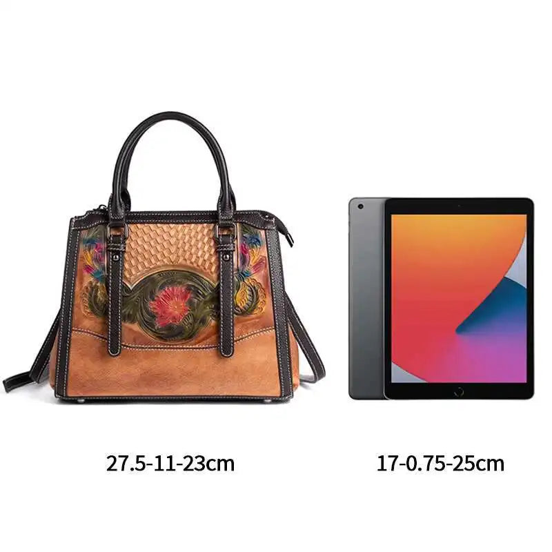 MOTAORA Genuine Leather Shoulder Bag for Women Retro Vintage Cowhide Handbag Ladies Purse Crossbody Bag Fashion Luxury Designer