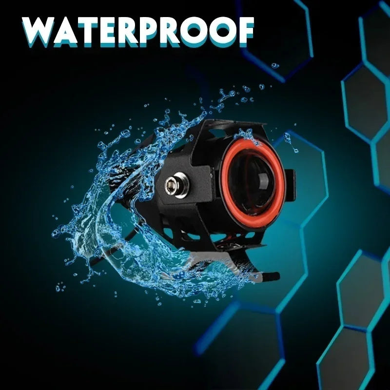 Super Bright Mini LED Motorcycle Headlight Work Light Angel Eye Headlamp Fog Spotlights Driving Lamp with ON/OFF Switch