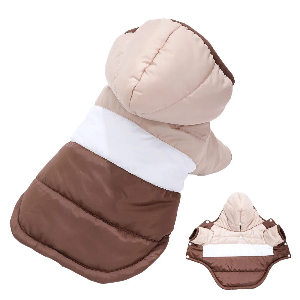 Autumn Dog Clothes Winter Pet Dog Coat With Hooded For Small Medium Dogs Cats Windproof Puppy Solid Overalls Yorkshire Bulldog
