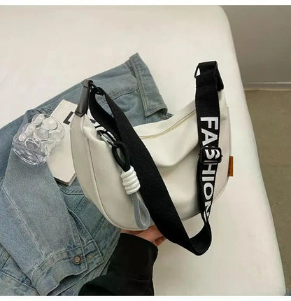 2025 New Fashion Crossbody Bag Simple Wide Shoulder Strap Design Single Shoulder Bag Original Style Commuting Dumpling Women Bag