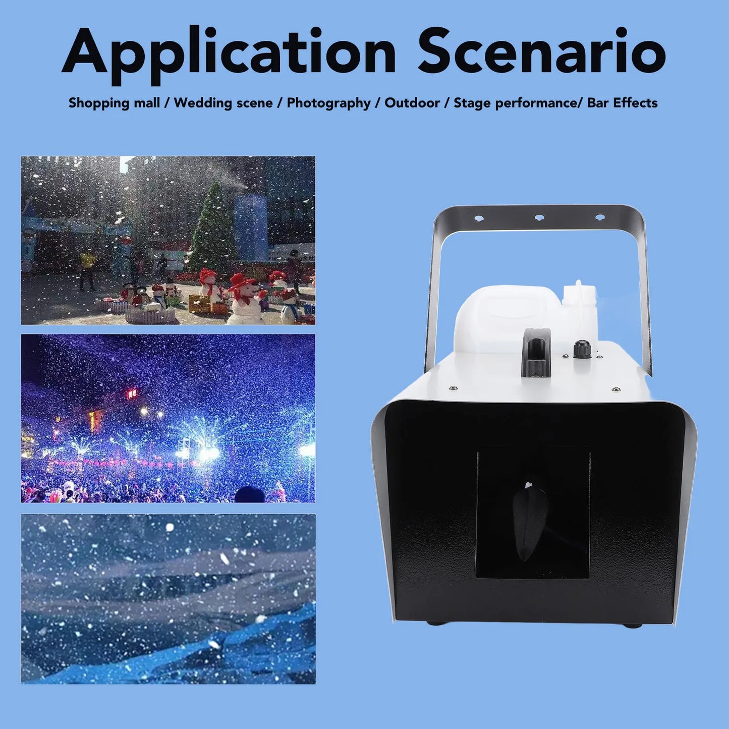 Snowflake Machine with Remote Control 1500W Snowflake Maker Fake Snow Making Machine for Outdoor Indoor Xmas Party Wedding