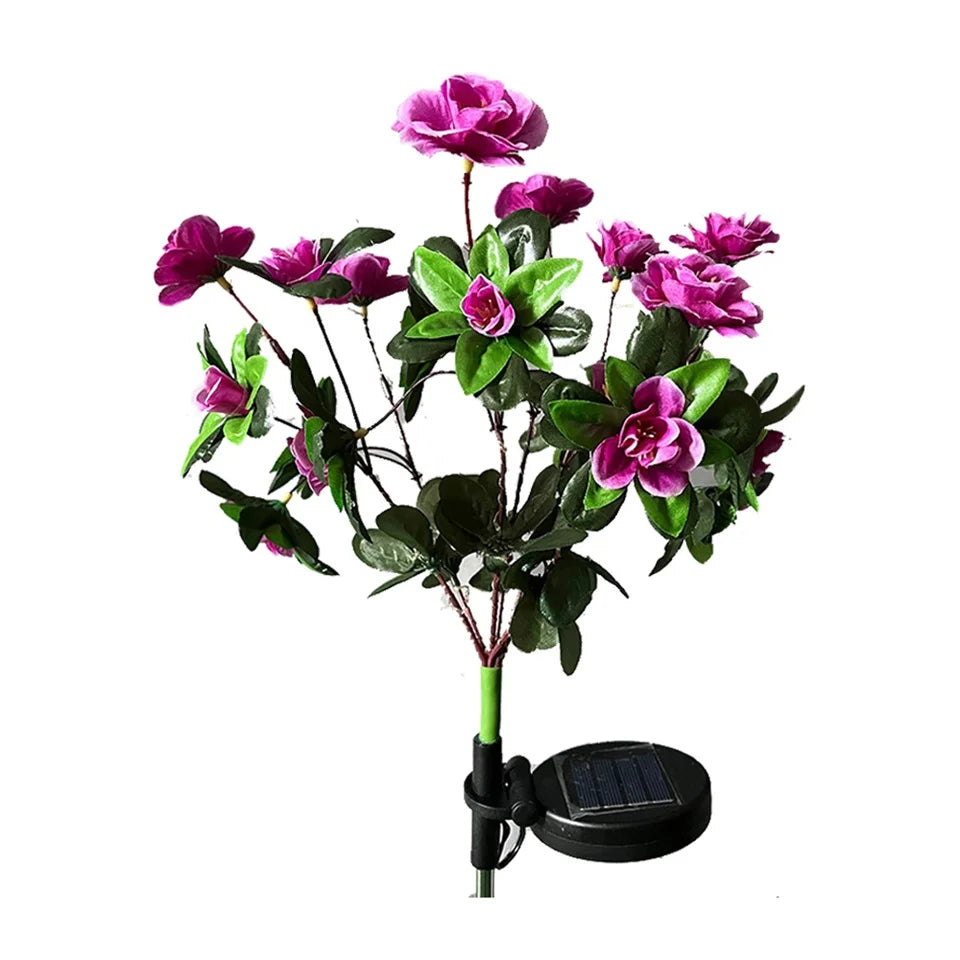 Waterproof LED Azalea Flower Solar Lights Outdoor Landscape Light for Lawn Patio Garden Path Decorative Lighting Best Gift