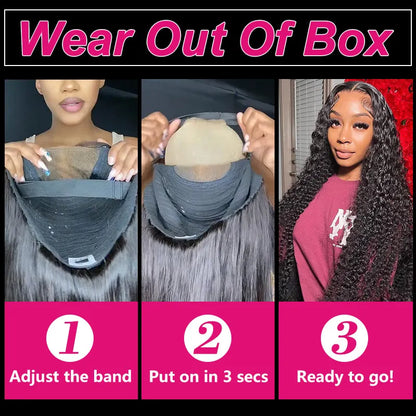 Curly Glueless Wigs Human Hair Ready To Wear 13x6 Deep Wave Hd Lace Front Human Hair Wig Transparent Curly Water Wave Lace Wigs