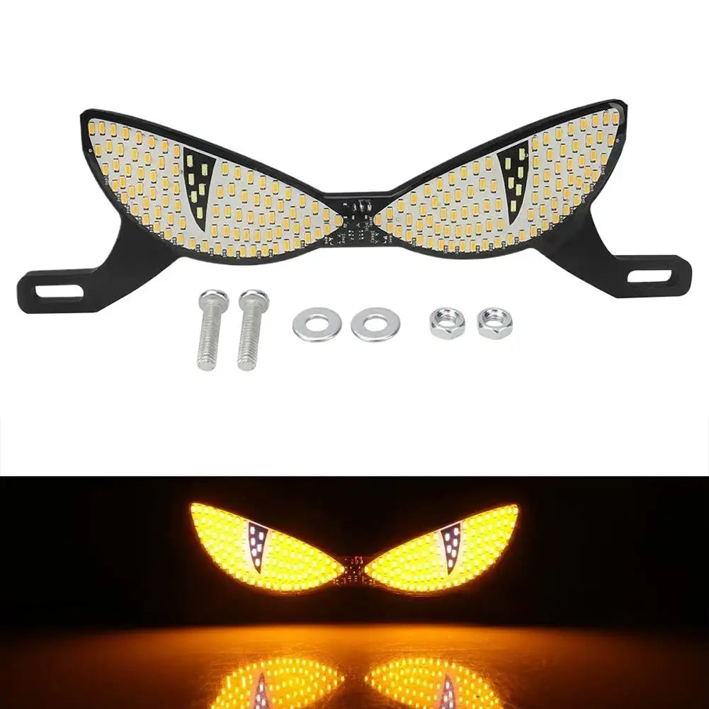 Motorcycle LED License Plate Decorative Lights Snake Eye Rear Tail Light Strobe Flashing Electric Motorcycle Modified Accessory
