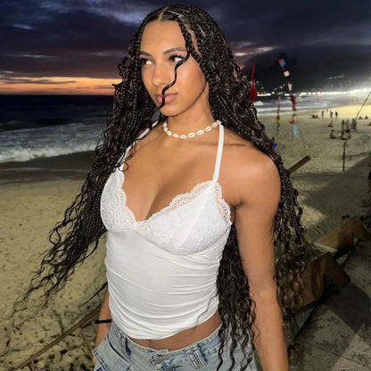 2025 New Fashion Tank Top Sexy Lace Backless Women Tops Strap Tank Top Sexy Women Clothing m