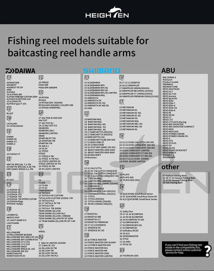 HEIGHTEN Baitcasting Reel Mod Kit Double Handle Center Distance 95mm +Diameter 21mm Knobs Lure Fishing Modification Accessories