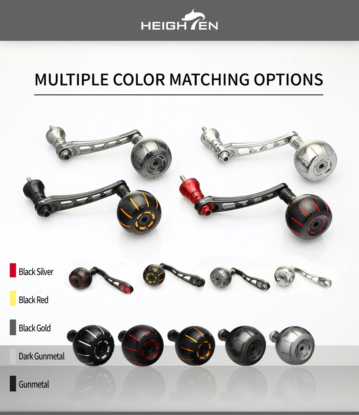 HEIGHTEN Carbon Fiber Fishing Reel Single Cast Spinning Wheel Hand Crank Handle Round Single Grip Fishing Wheel Crankshaft