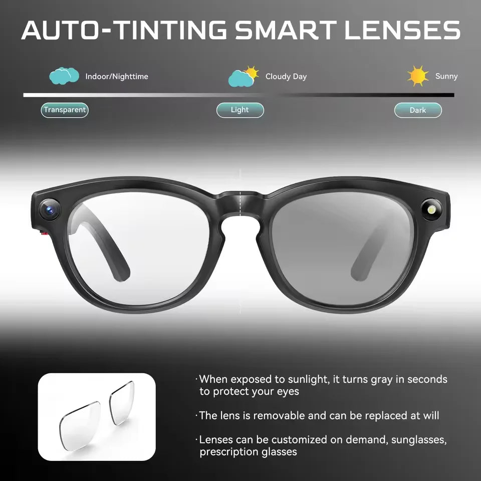 2026 New 8K HD AI Smart Glasses Men Chat GPT 800MP Camera Bluetooth Call AI Translation Voice Assistant Control Sunglasses Women