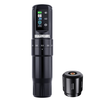 Dragonhawk Wireless Tattoo Machine 7 Strokes Length Power By Mcore-A3 Wireless Wire Battery RCA  Pen Rotary Gun Supplies