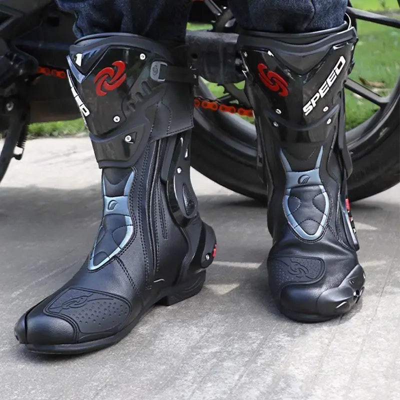 HOT  Men's Motorcycle Racing Waterproof Motorcycle Off-road Racing Rally Boots Four Seasons Anti-collision Protection Rider