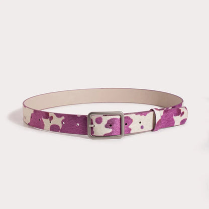 Newest 2.9cmX100cm Wide woman Square buckle Belt dairy cattle Striped Print Ladies Dress Belt Clothing accessories decoration