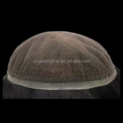 Afro Toupee for Men Undetectable Full Lace Toupee Wig Male Hair Prosthesis 6" System Unit Afro Curly Wig