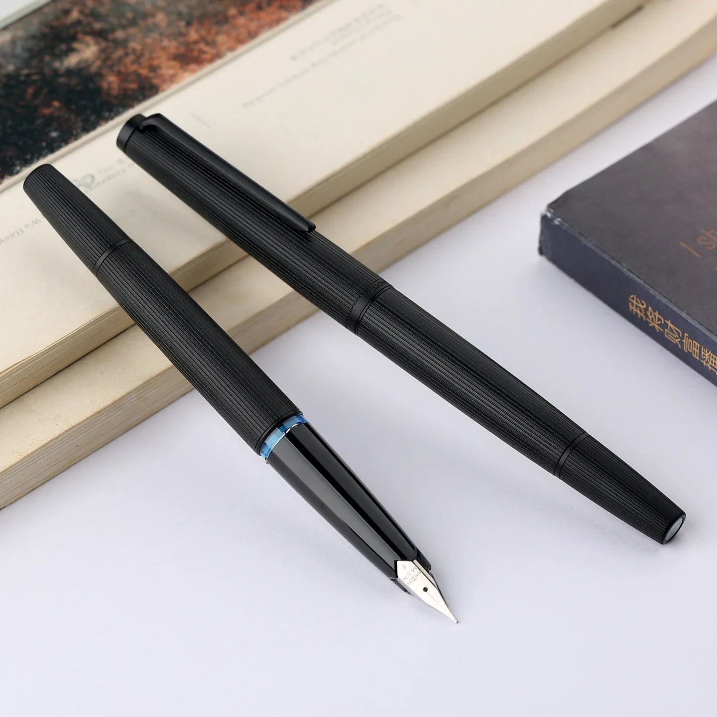 Limited MAJOHN B32 Metal Strive Piston Fountain Pen with Butterfly F Tip Student Adult Iridium Writing Ink Pen Office Supply